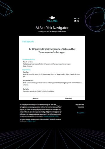 TÜV Tool hilft bei der Einstufung nach dem AI Act